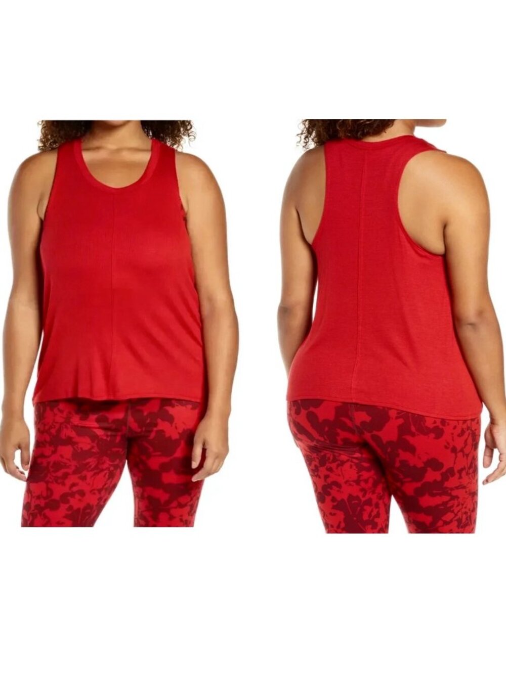 New Zella Favorite Ribbed Red Tank Top Size 2X
